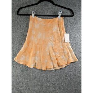 Free People Skirt Size 0 Peach Martine Flirt Tie Dye Mini Orange New